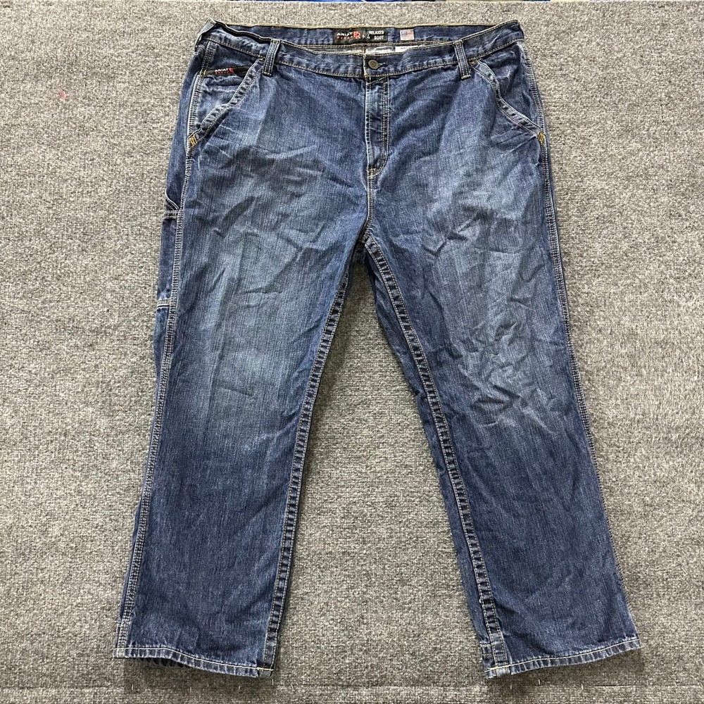 Ariat Jeans Mens Size 44x30 Blue FR M4 Relaxed Boot Cut Flame Resistant Denim